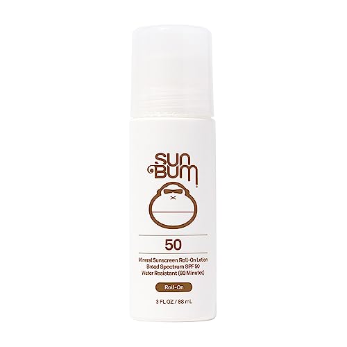 Sun Bum Mineral SPF 50 Sunscreen Roll-On Lotion Vegan and Hawaii 104 Act Compliant Octinoxate & Oxybenzone Free Broad Spectrum Moisturizing UVA/UVB Easy Roller Ball Sunscreen Lotion with Zinc 3 oz