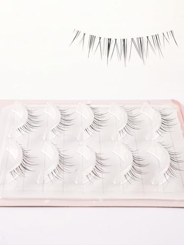 Natural Look False Eyelashes - 5 Pairs Clear Band Daily Wear