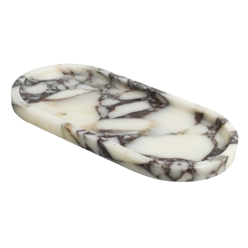 Natural Marble Hand Towel Tray Holder | Calacatta Viola
