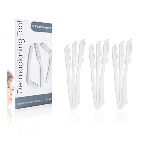 Dermaplane Razor for Women - 9 Count Facial Shaver with Safety Guard