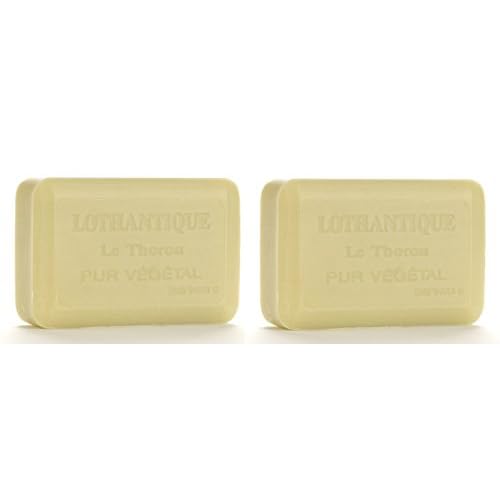 Lothantique Authentique Shea Butter Vegetable Bar Soap - 2 Bars, 200g Each, (Green Tea)