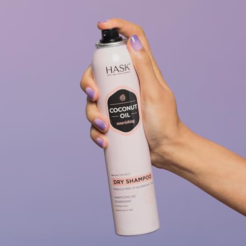 HASK Coconut Oil Nourishing Dry Shampoo ? Absorbs Oil, Adds Volume & Light Texture, Nourishes Hair, No Sulfates or Parabens, Cruelty-Free ? 8.1oz