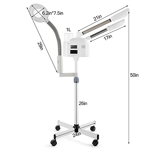 Professional Facial Steamer with 5X LED Magnifying Lamp