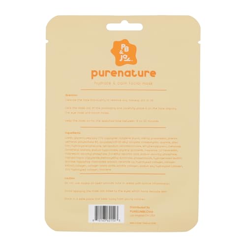 PB & JAY Purenature Facial Mask ? Premium Quality Korean Sheet Mask for Dull Skin ? Korean Collagen Essence Radiance-Reviving Facemask Sheet (Vitamin C)