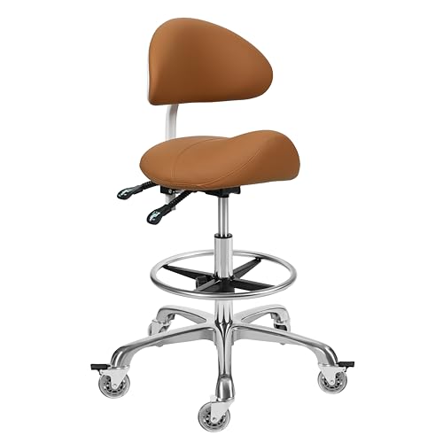 Ergonomic Saddle Stool Chair with Backrest | Massage & Salon