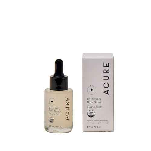Acure Brightening Glow Serum - Anti Aging Face Serum, Bright Glow for Women & Men, Facial Skincare with Argan Oil and Cranberry Seed Oil, Vegan & Cruelty Free - 1 fl oz