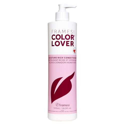 Framesi Color Lover Moisture Rich Conditioner - Hydrating Sulfate-Free Hair Care for Color-Treated Dry Hair with Quinoa & Coconut Oil, 16.9 Fl Oz