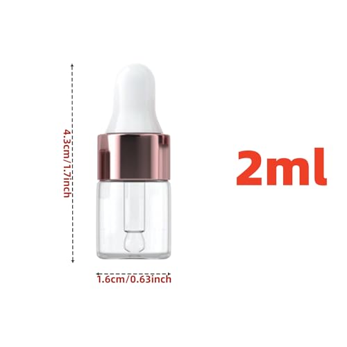 8 pcs Travel Dropper Bottles Set - 2ml Glass Essential Oil Bottles