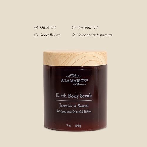 A La Maison Amber Jasmine & Santal Starter Kit - Shower Oil + Body Scrub ? Gently Exfoliates & Softens Skin ? French Formula, Plant-Based