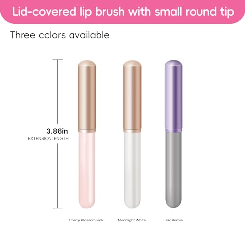 Round Lip Brush Set with Soft Bristles for Precise Lip Application