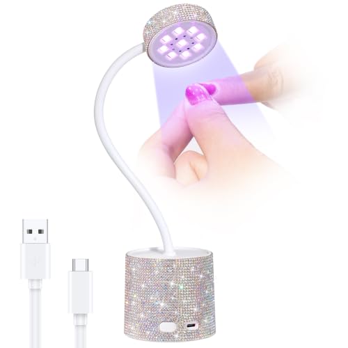 CHRISTINE SHELLY Ab Diamond Cordless UV Nail Lamp for Gel Nails, Flash Cure, Adjustable & Wireless