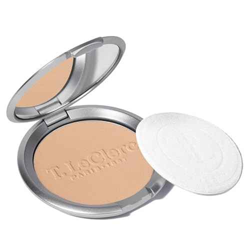T. Leclerc Compact Pressed Powder - Super-Blendable Face Makeup Longwear Portable Matte Finish Radiant Natural Medium to Full Coverage Airbrushing Mineral Base For Pores & Imperfections (Beige)