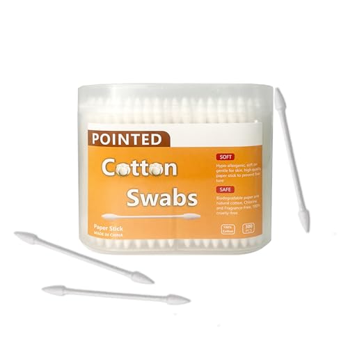 NGQIOHUA Double-Pointed Cotton Swabs 300pcs Precision Makeup & Personal Care