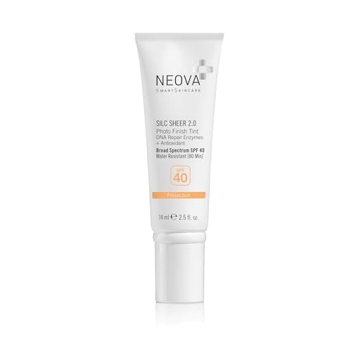 NEOVA SmartSkincare Silc Sheer 2.0 Tinted Sunscreen 2.5 fl oz | Broad Spectrum SPF 40 | Up To 80 min. Water Resistance | Oil & Fragrance Free | For All Skin Types