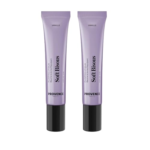 Provence Beauty Soft Bisous Plumping Lip Balm ? Hydrating Lip Care Treatment with Tripeptide-1, Hyaluronic Acid & Shea Butter ? Smooths, Softens & Plumps Dry Lips (2-Pack)
