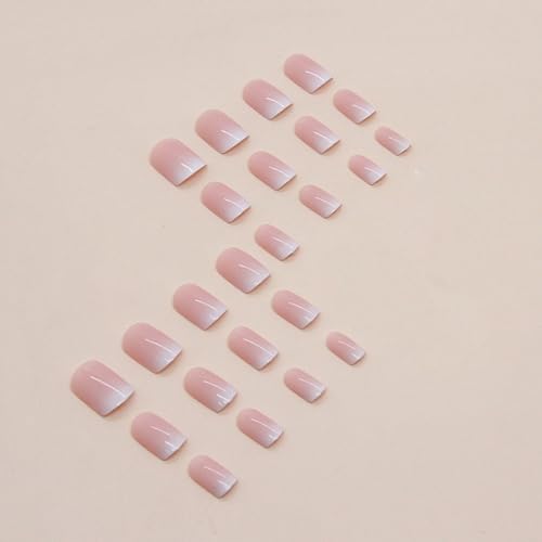 Short Square Pink Ombre Press On Nails 24 Pc Kit