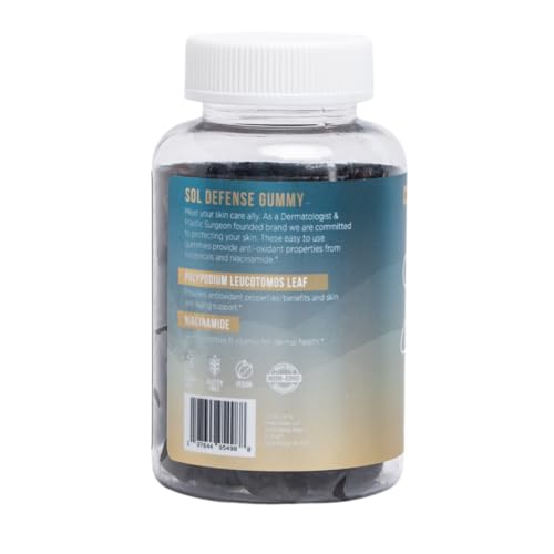 Inner Glow Sol Defense Gummies – Skin Health Vitamin with Polypodium Leucotomos, Niacinamide, Passion Fruit, 60 Sugar-Free