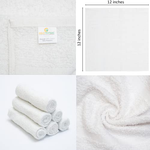 White Cotton Blend Washcloths 120 Pack 12x12 Inches