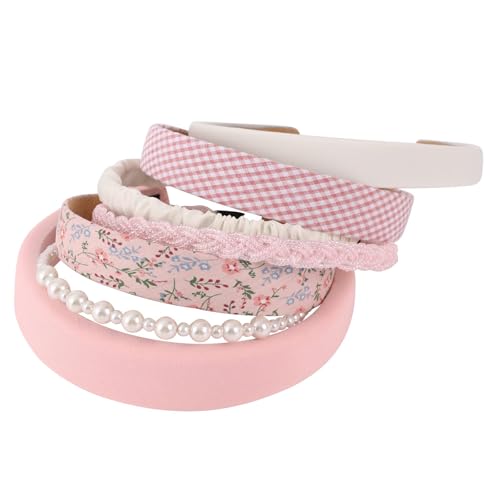 Women's Pearl Floral Padded Headbands Set - 7 Pack