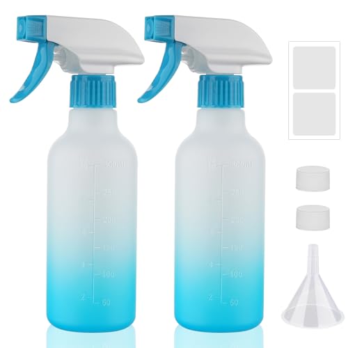 12oz Refillable Spray Bottles 2 Pack - Adjustable Mist & Stream