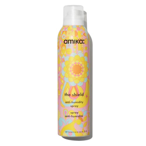 amika the shield anti-humidity spray | lightweight, invisible heat protection spray, contains UV filters, for smooth, frizz free hair