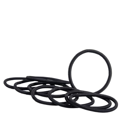 Elastic Hair Ties for All Hair Types - No Damage, Strong Hold, Black 4mm, 32 Pack - Variation of Black / 32 Count
