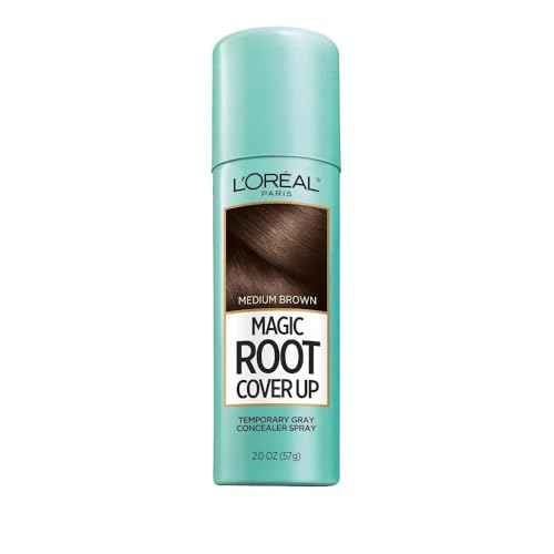 L'Oreal Paris Magic Root Cover Up Gray Concealer Spray Medium Brown 6 oz (3 pack)