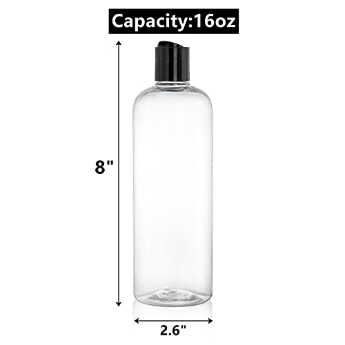 20 Pack 16oz Clear Plastic Bottles with Flip Caps