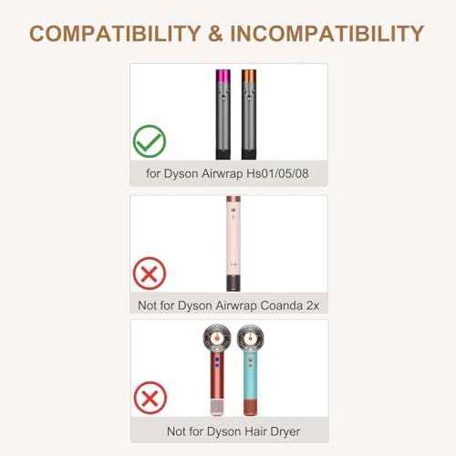 Pre-Styling Dryer Attachment for Dyson Airwrap, Nozzle Replacement Curling Barrels Hair Styler Accessories, Part No. 969759-01, Nickel/Copper