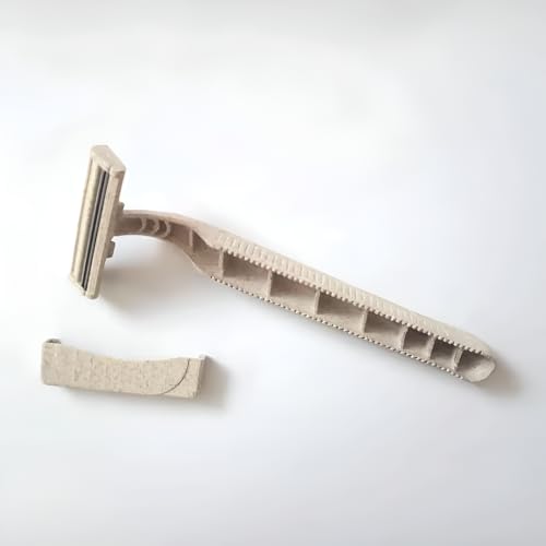 Disposable Razors Bulk for Men & Women ? Twin Blade Unisex Shavers ? Eco-Friendly, Biodegradable, Non-Toxic, Made from Recycled Wheat Straw 50 Count (Pack of 1) (50)