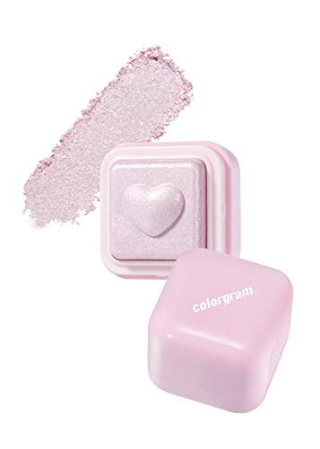 COLORGRAM Milk Bling Heartlighter 01 Peach Heart | Silky Smooth Versatile Creamy Highlighter with Shimmery Finish, Soft and Natural Glow Perfect for Daily Makeup