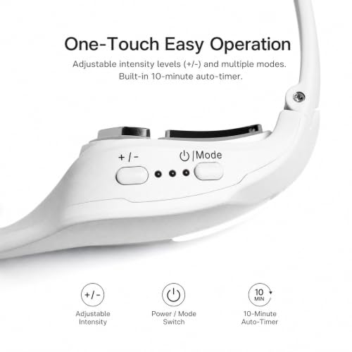 Under-Eye Light Therapy Glasses with Eye Massage for Dark Circles