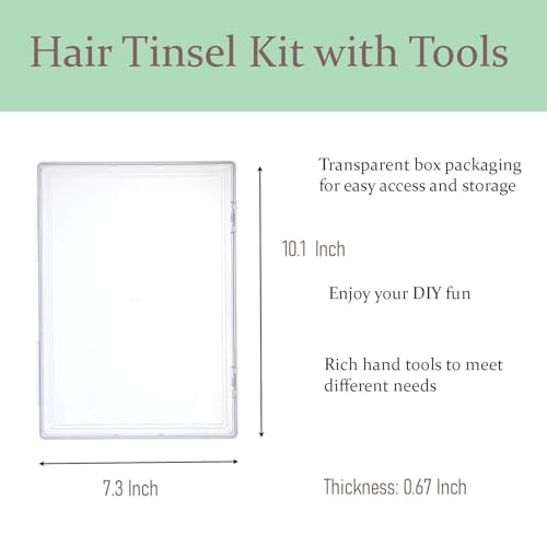 Hair Tinsel Kit - 48 Inch Glitter Extensions, 20 Colors for Festivals