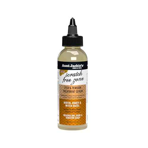 Aunt Jackie's Braid + Twist Collection Scratch Free Zone Itch & Tension Treatment Serum ? Relieve Dry, Itchy Scalp with Witch Hazel, Biotin, and Honey ? 4 fl oz