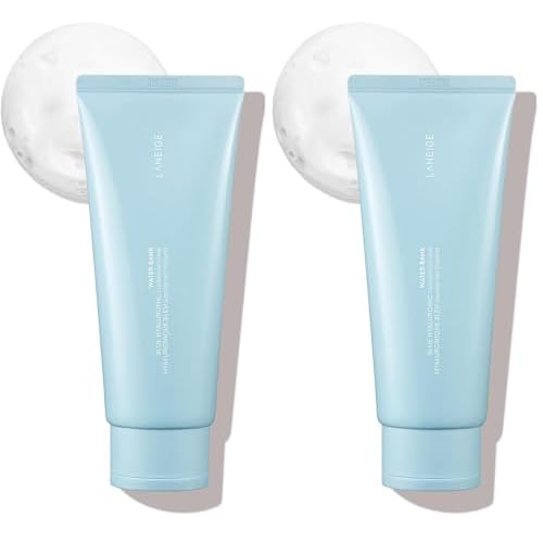 LANEIGE Water Bank Cleansing Foam: Hydrating Face Wash and Makeup Remover with Hyaluronic Acid & Papain Enzyme for Smooth,Soft Skin,(Pack of 2)