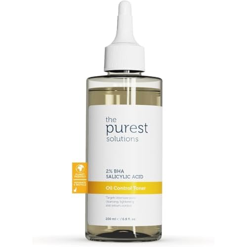 The Purest Solutions Oil Control Toner (2% BHA Salicylic Acid) - Oily, Pore Balancing Toner for Acne & Scarred Skin - Blackhead Targeted Formula - Vegan | Cruelty Free | Eco Friendly (6.76 fl. oz)