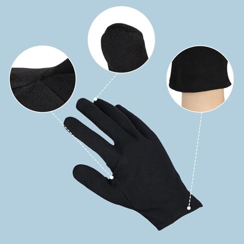 Archival Photo Gloves - 10 Pairs Black Work Gloves for Art Handling