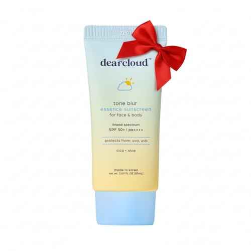 dearcloud Tone Blur Essence Sunscreen SPF 50+ PA++++ ? Korean Sunscreen for Face, Primer with Vegan Ingredients (1.69 fl oz)