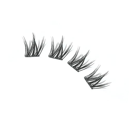 Self Adhesive Lashes, 100Pcs Self Adhesive Eyelash Clusters, Wispy C-curly Cluster Eyelash extensions 10MM Individual Lashes, No Glue Needed, Natural Look, 10MM