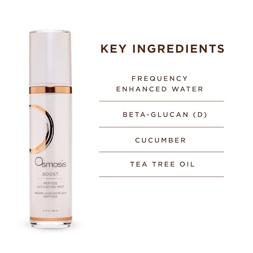 OSMOSIS BOOST Peptide Activating Hydrating Facial Mist with Hyaluronic Acid for Aging, Pigmented, Sensitive and Dry Skin, 2.7 Fl Oz