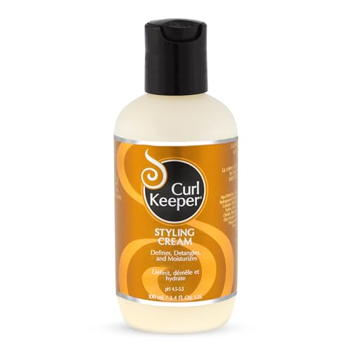 Curl Keeper Hair Styling Cream for Curly Hair, 3 Fl Oz - Frizz-Free Curl Defining Cream Defines, Detangles & Moisturizes for All Curl Types - Silicone-Free & Water Based Hair Styler or Men & Women