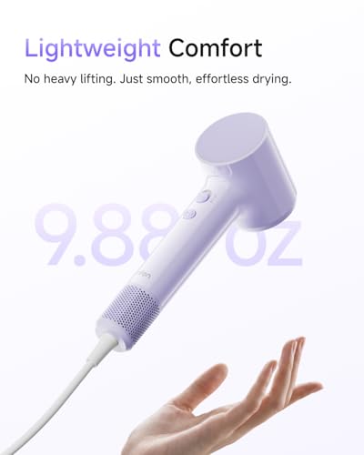 Laifen Air Fast Drying Ionic Travel Hair Dryer - Compact & Lightweight, Purple