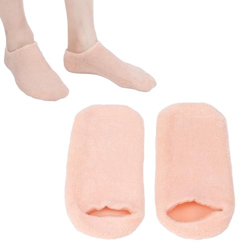 2pcs Moisturizing Socks, Foot Spa Gel Silicone Socks for Women, Extra Soft Gel Socks Gel Spa Socks for Dry Cracked Feet for Home, Repairing Rough Skin Essential Oil Gel Layer