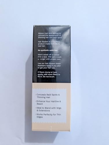 Hair Illusion Black Real Hair Fibers - 38g Thinning Hair Cover