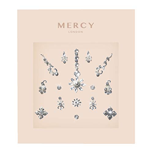 Floral Silver Bindi Face Jewels - Crystal Multi Pack