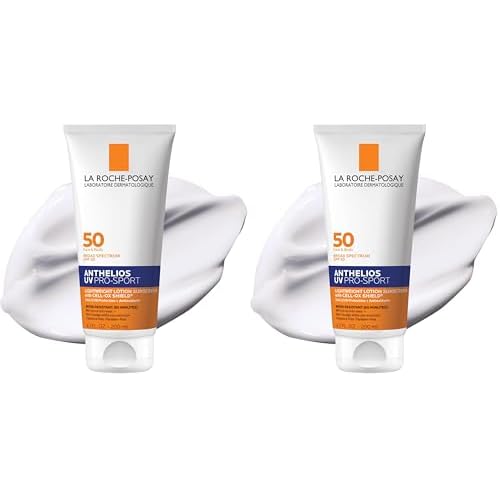La Roche-Posay Anthelios UV Pro-Sport SPF 50 Sunscreen for Face & Body, Water & Sweat Resistant with Non-Drip Formula, Invisible Broad Spectrum Sunscreen Lotion, Lightweight & Breathable