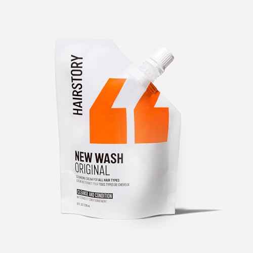 Hairstory New Wash Original Refill, Cleansing Cream for All Hair Types, Detergent Free Shampoo & Conditioner Alternative, Promotes Scalp Health, 8oz