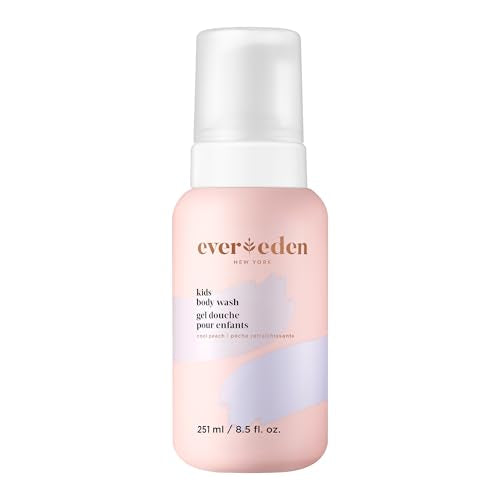 Evereden Multi-Vitamin Kids Body Wash Cool Peach: Gentle Body Wash Sensitive Skin Nourishment & Hydration Formula | Clean Non-Toxic for Kids | 8.5 fl oz.