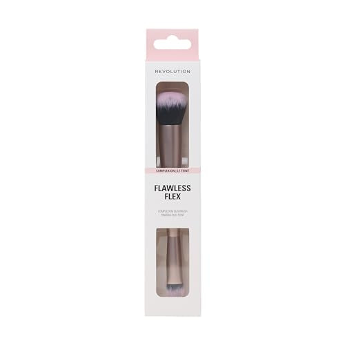 Revolution, Flawless Flex Duo Face Brush, Dual-Ended Makeup Brush for Foundation, Concealer, or Powders, Seamless Finish, Vegan & Cruelty-Free