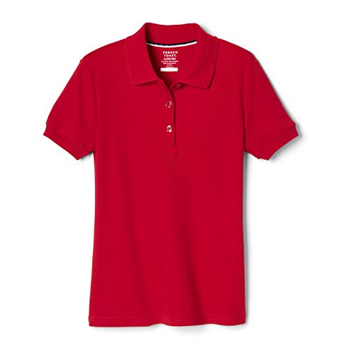 French Toast Girls Short Sleeve Picot Collar School Uniform (Standard And Plus) Polo Shirt, Red, 2T US